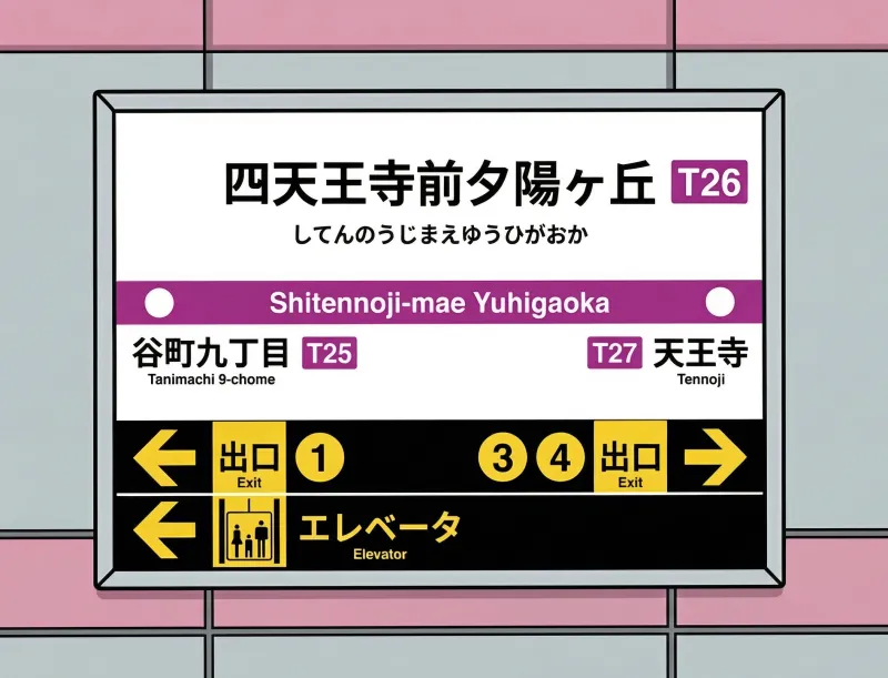 四天王寺前夕陽ヶ丘駅近く